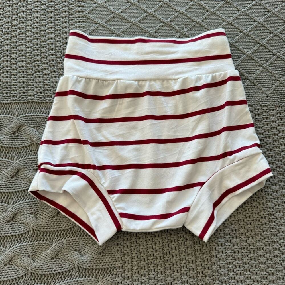 Striped Kids Bottom Bloomer - White and Red 6M